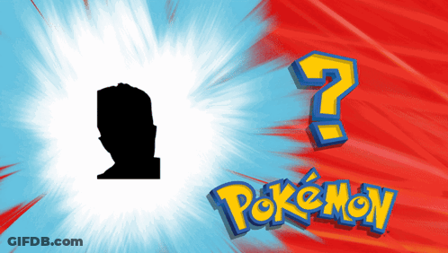 A Blue And Red Background With A Pokemon Logo GIF
