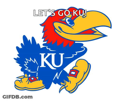 A Blue And Red Bird With The Letter Ku On Its Back GIF