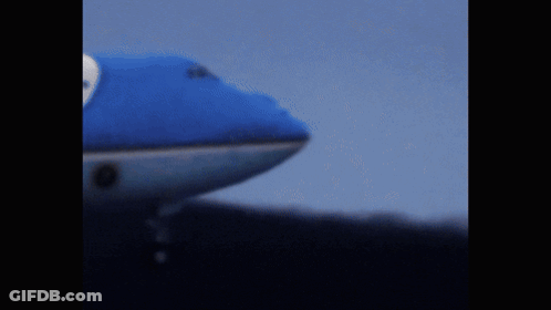 Blue And White KLM Airplane GIF