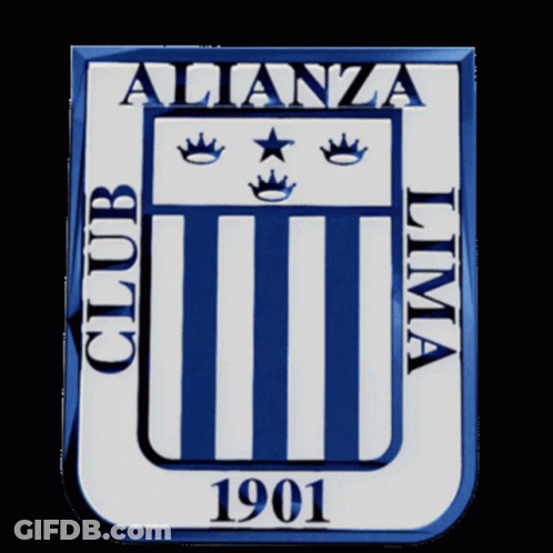A Blue And White Alianza Lima Logo With The Year 1901 GIF