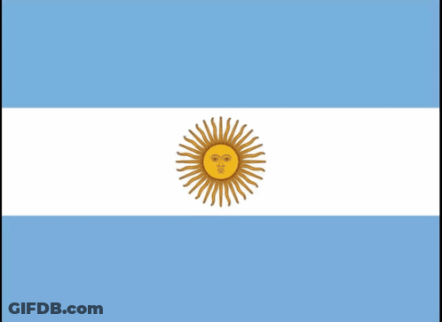 A Blue And White Flag With A Sun And A Star In The Center GIF