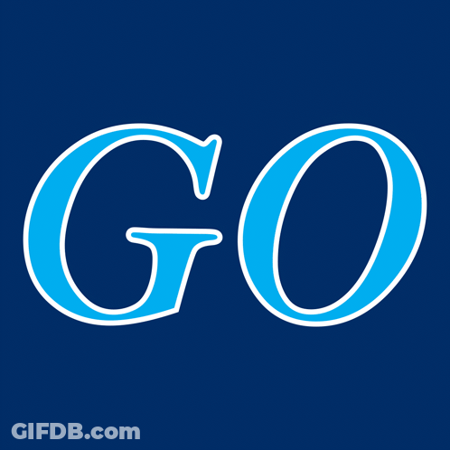 A Blue And White Go Sign On A Dark Blue Background GIF