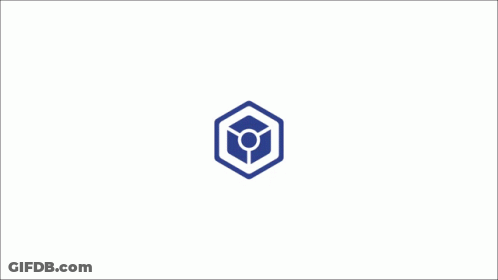 A Blue And White Hexagon With A Circle In The Center GIF