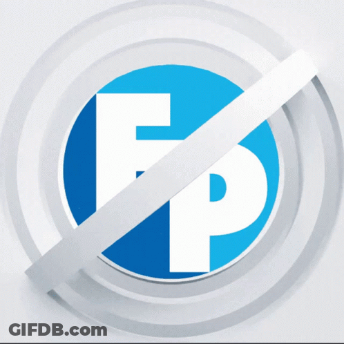 A Blue And White Logo For A Company Called Fp GIF
