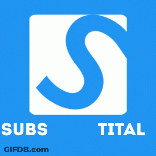 A Blue And White Logo For Subs Tital With A Blue Letter S GIF