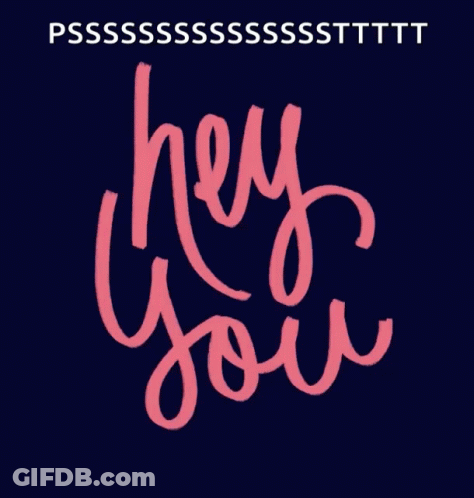 A Blue And White Logo That Says Hey You GIF