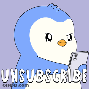 A Blue And White Penguin Is Holding A Cell Phone With The Word Unfollow Written Below It GIF