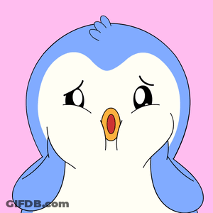 A Blue And White Penguin Is Making A Sad Face GIF