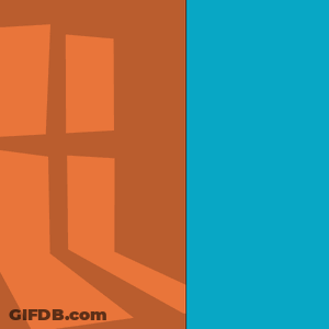 A Blue And White Penguin Is Peeking Over A Blue Wall GIF