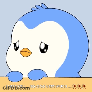 A Blue And White Penguin Says I Miss You GIF