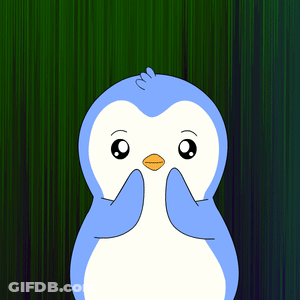 A Blue And White Penguin With A Yellow Beak GIF