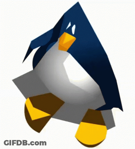 A Blue And White Penguin With A Yellow Beak And Yellow Feet GIF