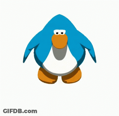 A Blue And White Penguin With An Orange Beak GIF