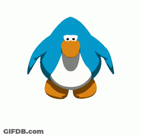 A Blue And White Penguin With An Orange Beak GIF