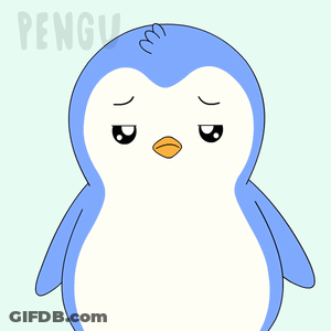 A Blue And White Penguin With The Word Smile Written On It GIF