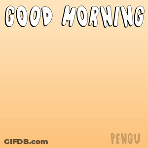 A Blue And White Penguin With The Words Good Morning Penguin Below It GIF