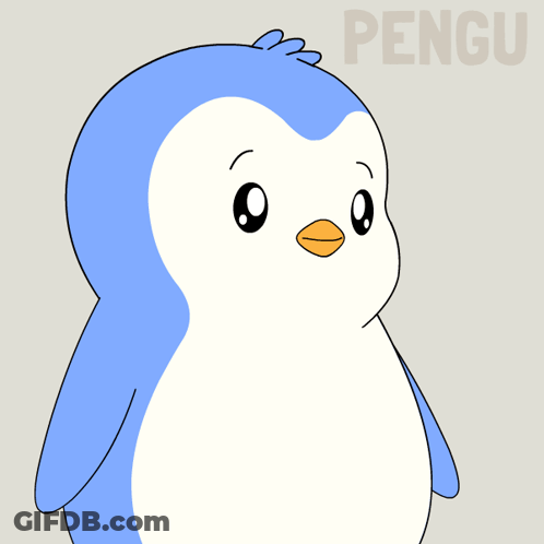 A Blue And White Penguin With The Words Of Course Written Below It GIF