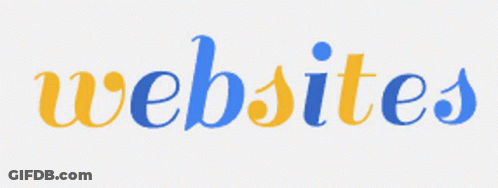 A Blue And Yellow Logo For Websites GIF