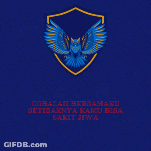 A Blue And Yellow Logo With An Owl And The Words " Rsa Many Ng Sakiti " GIF