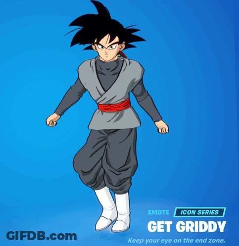 A Blue Background With A Cartoon Character And The Words Get Griddy On The Bottom GIF
