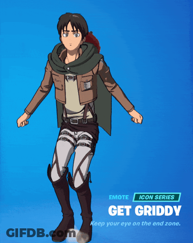 A Blue Background With A Cartoon Character And The Words Get Griddy On The Bottom GIF