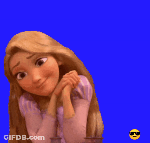 A Blue Background With A Cartoon Girl And The Word Serious On It GIF
