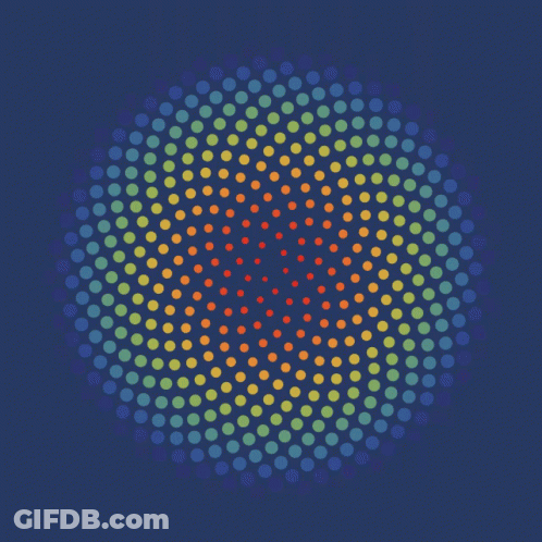 A Blue Background With A Circular Pattern Of Dots GIF