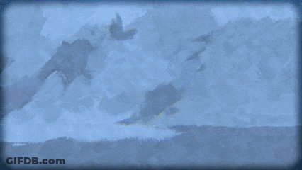 A Blue Background With A Globe In A Circle GIF