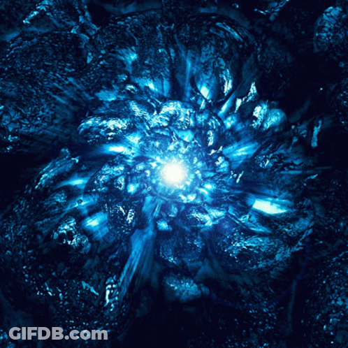 A Blue Background With A Glowing Light In The Center GIF