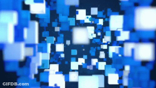 A Blue Background With A Lot Of Squares And Circles GIF