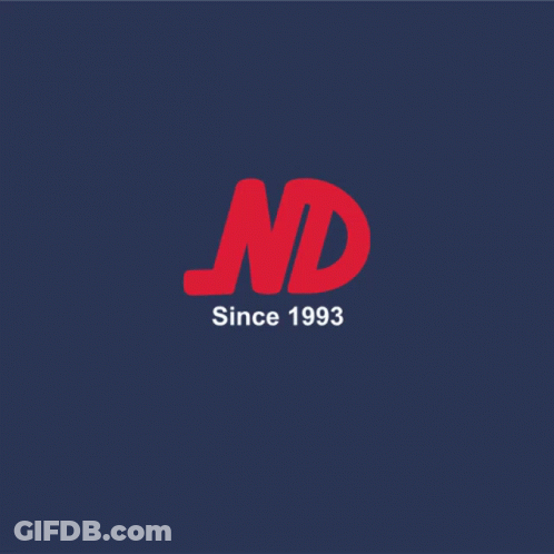 A Blue Background With A Red Nd Since 1993 Logo On It GIF
