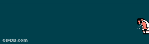 A Blue Background With A Row Of Pixelated Letters GIF