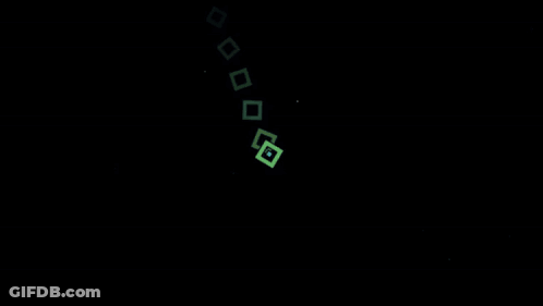 A Blue Background With A Square In The Middle Of The Water GIF