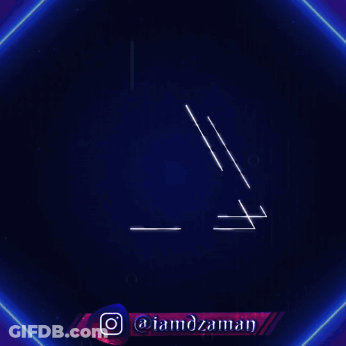 A Blue Background With A Triangle And The Name Iamdzzaman GIF
