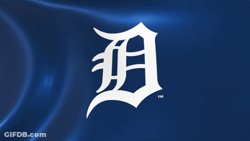 A Blue Background With A White Letter D On It GIF