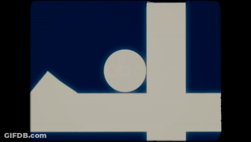 A Blue Background With A White Number 4 And A Circle In The Middle GIF