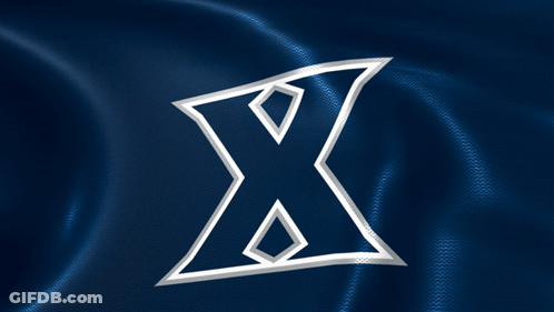 A Blue Background With A White X On It GIF