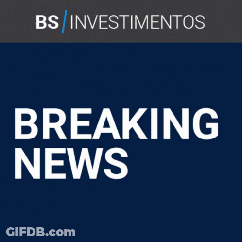 A Blue Background With Breaking News Written In White Letters GIF