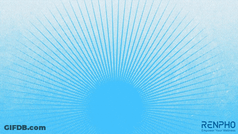 A Blue Background With Rays And The Words Body Balance GIF