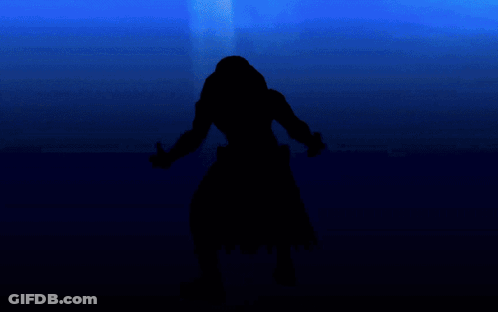 A Blue Background With Smoke Coming Out Of A Mountain GIF