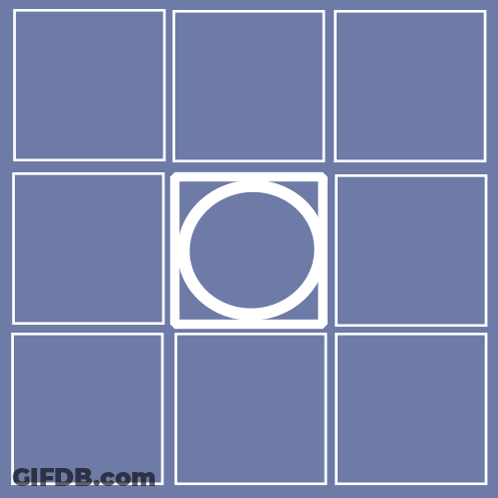 A Blue Background With Squares And A Circle That Says April 15Th GIF