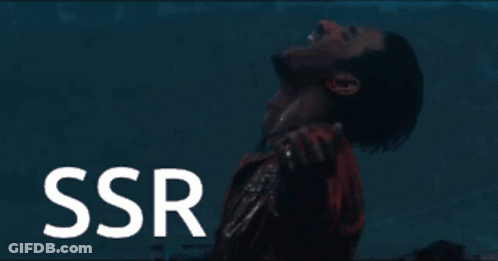 A Blue Background With Ssr Written In White GIF