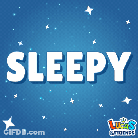 A Blue Background With Stars And The Word Sleepy On It GIF