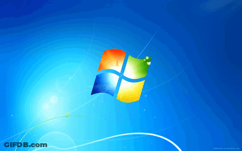 A Blue Background With The Windows Logo In The Middle GIF