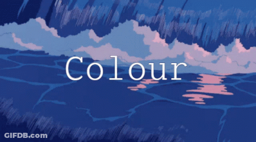 A Blue Background With The Word Colour Written On It GIF