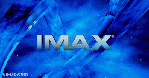 A Blue Background With The Word Imax Written On It GIF
