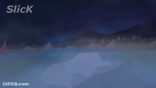 A Blue Background With The Word Slick Above It GIF
