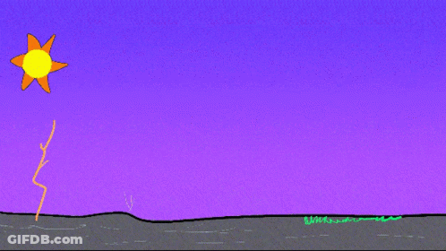 A Blue Background With The Words And The Day Goes On On It GIF