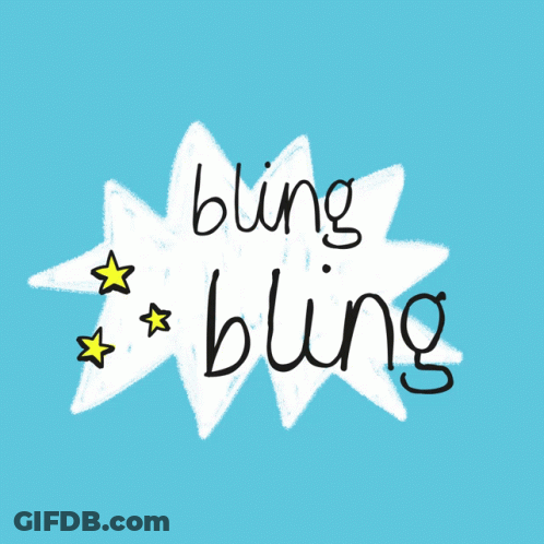 Blue Background With Bling Bling GIF