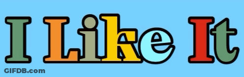 A Blue Background With The Words I Like It GIF